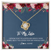 Love Knot Necklace 18K Yellow Gold Finish | Personalized Lala Necklace From Grandkids Granddaughter Grandson I've Loved You My Whole Life Floral Lala Birthday Mothers Day Christmas Customized Message Card | siriusteestore