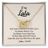 Interlocking Hearts Necklace 18K Yellow Gold Finish | Personalized Lala Necklace From Grandkids Granddaughter Grandson You Will Always Be My Lala Birthday Mothers Day Christmas Customized Gift Box Message Card | siriusteestore