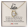 Forever Love Necklace 18K Yellow Gold Finish | Personalized Lala Necklace From Grandkids Granddaughter Grandson You're Always In My Heart Lala Birthday Mothers Day Christmas Customized Gift Box Message Card | siriusteestore