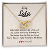 Interlocking Hearts Necklace 18K Yellow Gold Finish | Personalized Lala Necklace From Grandkids Granddaughter Grandson You're Always In My Heart Lala Birthday Mothers Day Christmas Customized Gift Box Message Card | siriusteestore