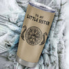 Personalized Little Sister Viking Tumbler I Wish You The Strength Scandinavian Norse Runes Viking For Women Sister Birthday Gifts Christmas Custom Travel Mug | siriusteestore