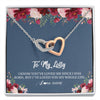 Interlocking Hearts Necklace Stainless Steel & Rose Gold Finish | 1 | Personalized Lolly Necklace From Grandkids Granddaughter Grandson I've Loved You My Whole Life Floral Lolly Birthday Mothers Day Christmas Customized Message Card | siriusteestore.myshopify