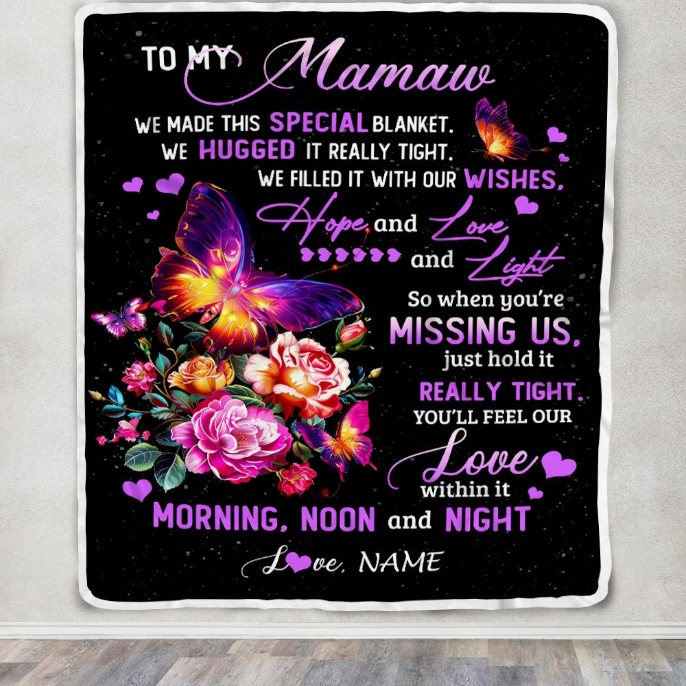 Personalized Mamaw Blanket From Grandkids Granddaughter We Made This Special Blanket Flower Mamaw Birthday Mothers Day Christmas Customized Fleece Blanket | siriusteestore