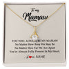 Alluring Beauty Necklace 18K Yellow Gold Finish | Personalized Mamaw Necklace From Grandkids Granddaughter Grandson You're Always In My Heart Mamaw Birthday Mothers Day Jewelry Customized Gift Box Message Card | siriusteestore
