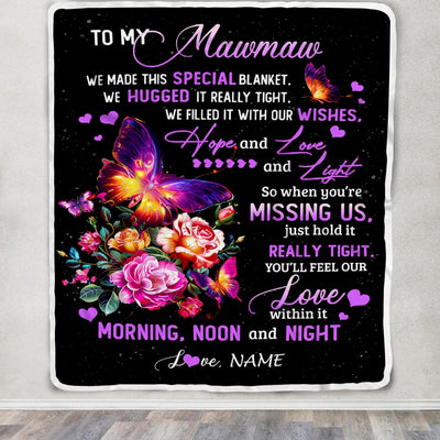 Personalized Mawmaw Blanket From Grandkids Granddaughter Grandson We Made This Special Blanket Flower Mawmaw Birthday Mothers Day Christmas Fleece Blanket | siriusteestore
