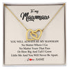 Interlocking Hearts Necklace 18K Yellow Gold Finish | Personalized Mawmaw Necklace From Grandkids Granddaughter Grandson You Will Always Be My Mawmaw Birthday Mothers Day Christmas Customized Gift Box Message Card | siriusteestore