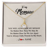 Alluring Beauty Necklace 18K Yellow Gold Finish | Personalized Memaw Necklace From Grandkids Granddaughter Grandson You're Always In My Heart Memaw Birthday Mothers Day Jewelry Customized Gift Box Message Card | siriusteestore