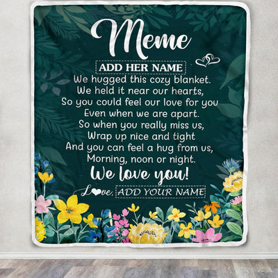 Personalized Meme Blanket From Granddaughter Grandchildren Floral Green We Love You Meme Birthday Gifts Mothers Day Christmas Customized Fleece Blanket | siriusteestore