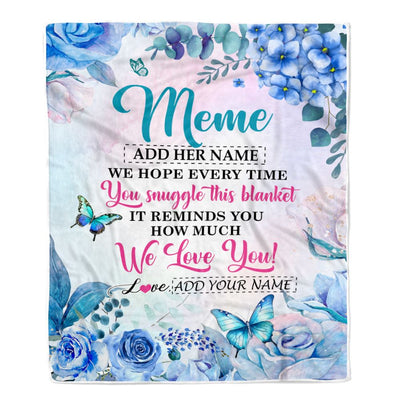 Personalized Meme Blanket From Grandkids Granddaughter Grandson Floral Print We Love You Meme Birthday Gifts Mothers Day Christmas Customized Fleece Blanket | siriusteestore