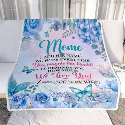 Personalized Meme Blanket From Grandkids Granddaughter Grandson Floral Print We Love You Meme Birthday Gifts Mothers Day Christmas Customized Fleece Blanket | siriusteestore