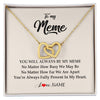 Interlocking Hearts Necklace 18K Yellow Gold Finish | Personalized Meme Necklace From Grandkids Granddaughter Grandson You're Always In My Heart Meme Birthday Mothers Day Christmas Customized Gift Box Message Card | siriusteestore