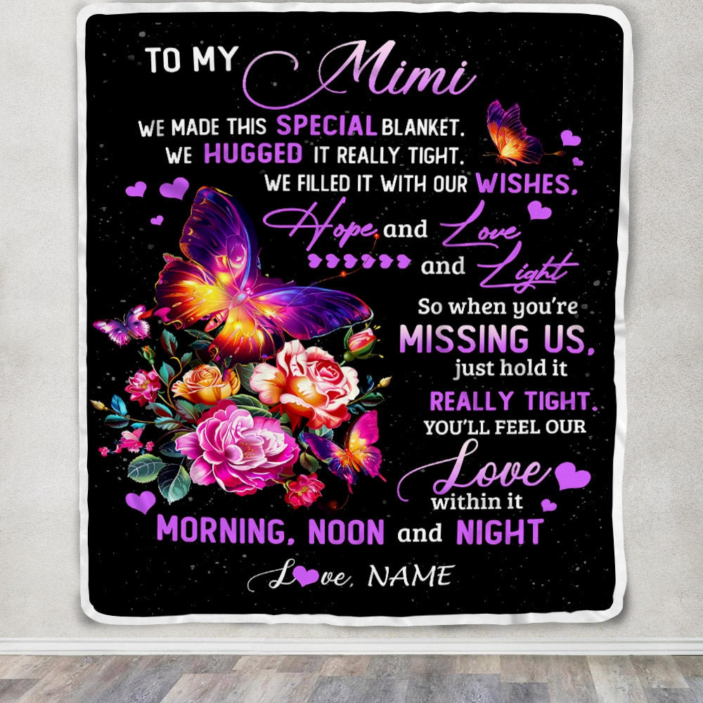 Personalized Mimi Blanket From Grandkids Granddaughter We Made This Special Blanket Flower Mimi Birthday Mothers Day Christmas Customized Fleece Blanket | siriusteestore