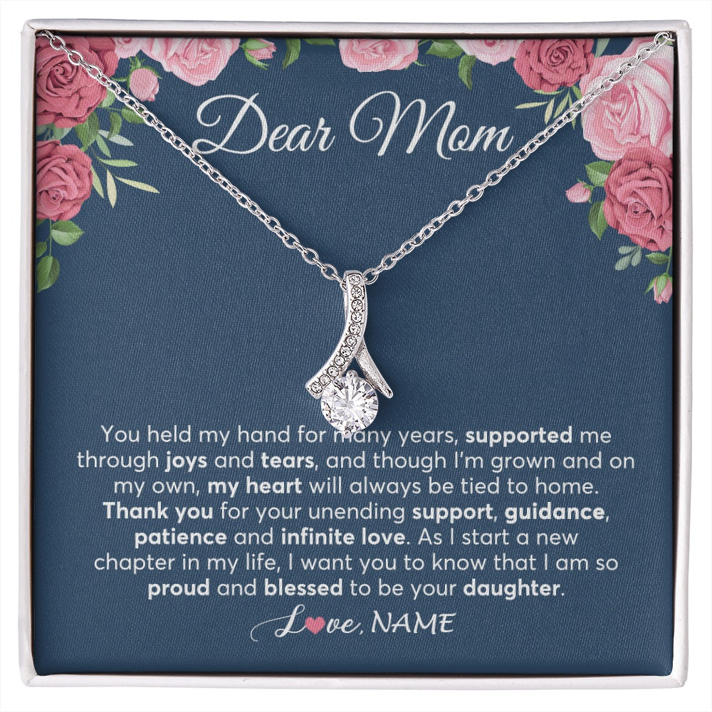 Alluring Beauty Necklace 14K White Gold Finish | 1 | Personalized Mom Mother Of The Bride From Daughter Necklace Thank You Mother And Daughter Wedding Gifts For Mom On Wedding Day Customized Gift Box Message Card | siriusteestore.myshopify