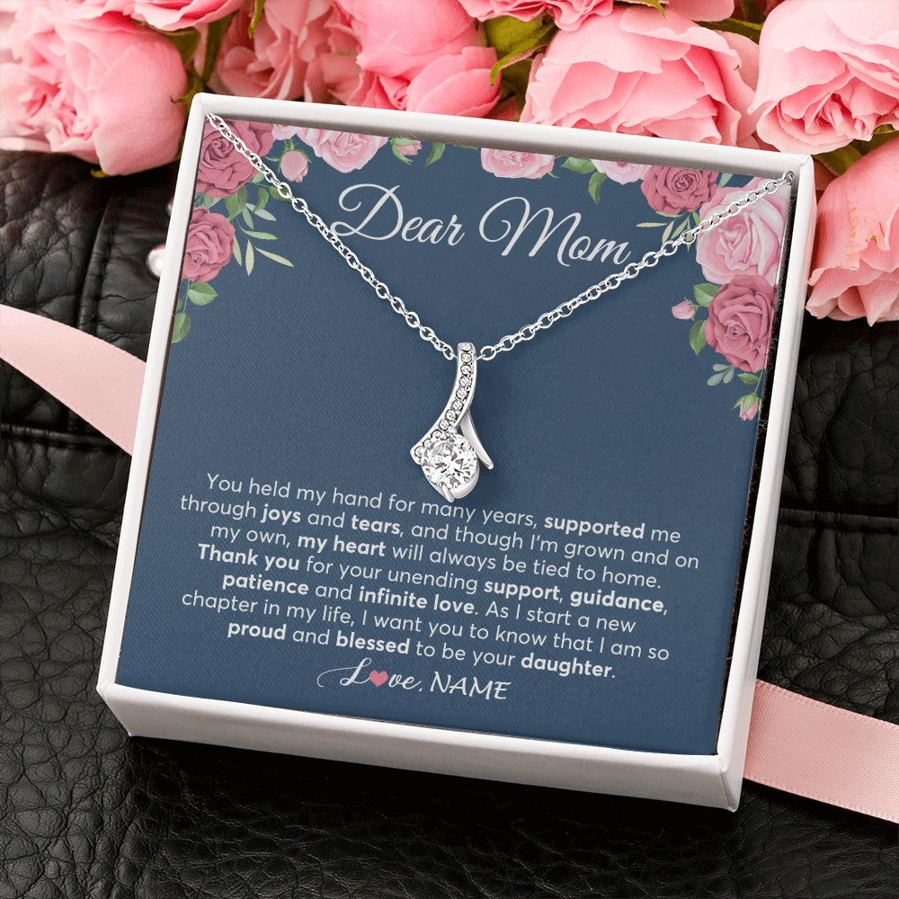 Alluring Beauty Necklace 14K White Gold Finish | 2 | Personalized Mom Mother Of The Bride From Daughter Necklace Thank You Mother And Daughter Wedding Gifts For Mom On Wedding Day Customized Gift Box Message Card | siriusteestore.myshopify