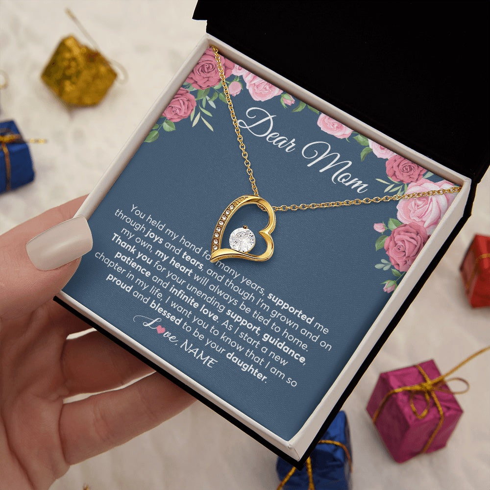 Forever Love Necklace 18K Yellow Gold Finish | 2 | Personalized Mom Mother Of The Bride From Daughter Necklace Thank You Mother And Daughter Wedding Gifts For Mom On Wedding Day Customized Gift Box Message Card | siriusteestore.myshopify