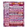 Personalized Mothers Day Blanket Gifts For Aunt From Niece Nephew Wood Best Aunt Present Birthday For Aunts Auntie Christmas Custom Fleece Throw Blanket | siriusteestore