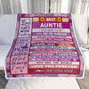 Personalized Mothers Day Blanket Gifts For Auntie From Niece Nephew Wood Best Auntie Present Birthday For Aunties Aunt Christmas Custom Fleece Throw Blanket | siriusteestore