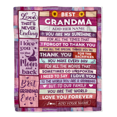 Personalized Mothers Day Blanket Gifts For Grandma From Granddaughter Grandson Wood Best Grandma Present Birthday For Grandmother Christmas Fleece Blanket | siriusteestore
