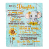 Personalized My Daughter Blanket from Mom Elephant Sunflower Never Forget I Love You Daughter For Birthday Christmas Customized Fleece Blanket | siriusteestore