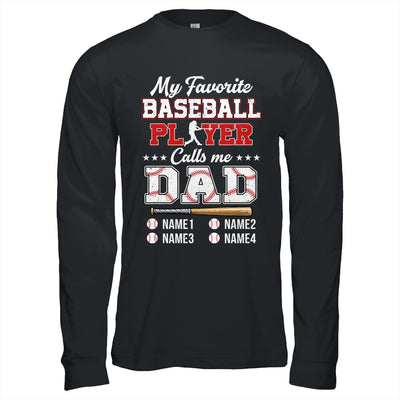 Personalized My Favorite Baseball Player Calls Me Dad Custom Kids Name Fathers Day Birthday Christmas Shirt & Hoodie | siriusteestore
