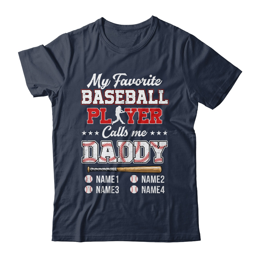 Personalized My Favorite Baseball Player Calls Me Daddy Custom Kids Name Fathers Day Birthday Christmas Shirt & Hoodie | siriusteestore