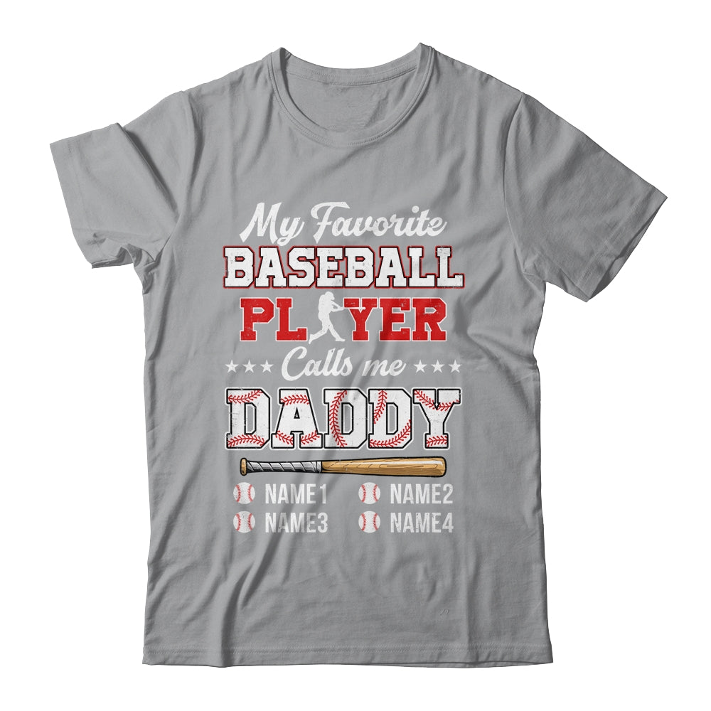 Personalized My Favorite Baseball Player Calls Me Daddy Custom Kids Name Fathers Day Birthday Christmas Shirt & Hoodie | siriusteestore