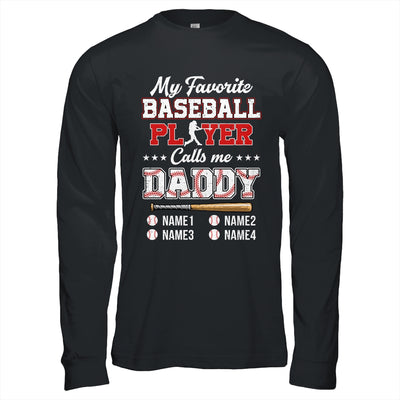 Personalized My Favorite Baseball Player Calls Me Daddy Custom Kids Name Fathers Day Birthday Christmas Shirt & Hoodie | siriusteestore