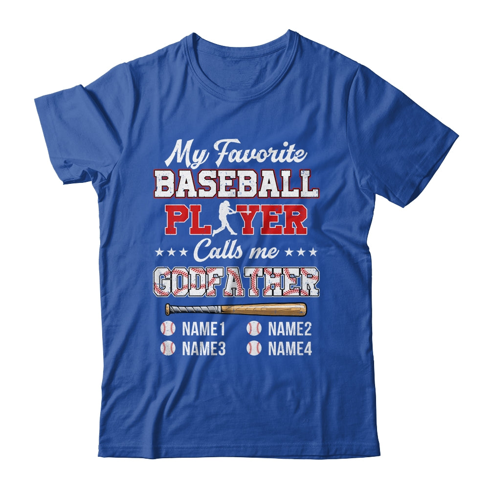 Personalized My Favorite Baseball Player Calls Me Godfather Custom Kids Name Fathers Day Birthday Christmas Shirt & Hoodie | siriusteestore