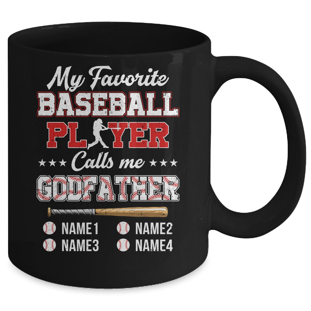 Personalized My Favorite Baseball Player Calls Me Godfather Custom Kids Name Fathers Day Birthday Christmas Mug | siriusteestore