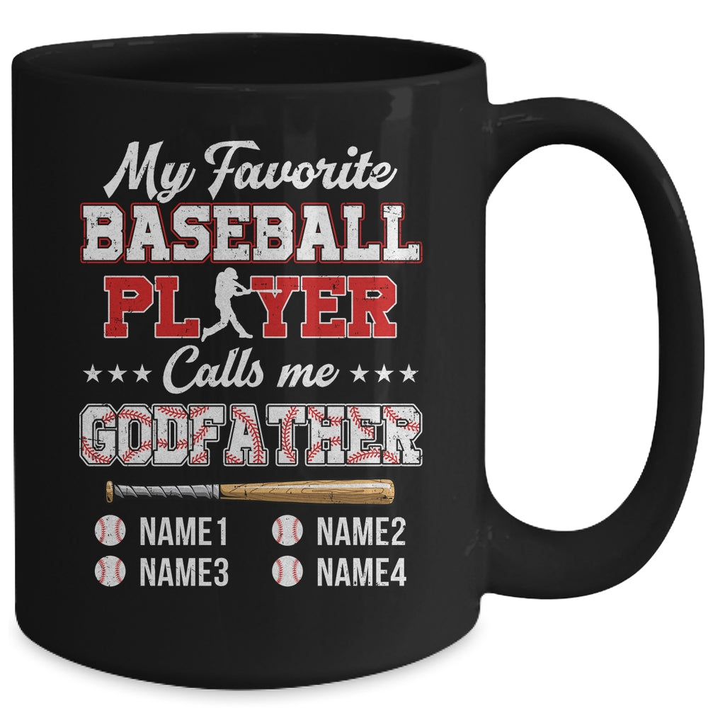 Personalized My Favorite Baseball Player Calls Me Godfather Custom Kids Name Fathers Day Birthday Christmas Mug | siriusteestore