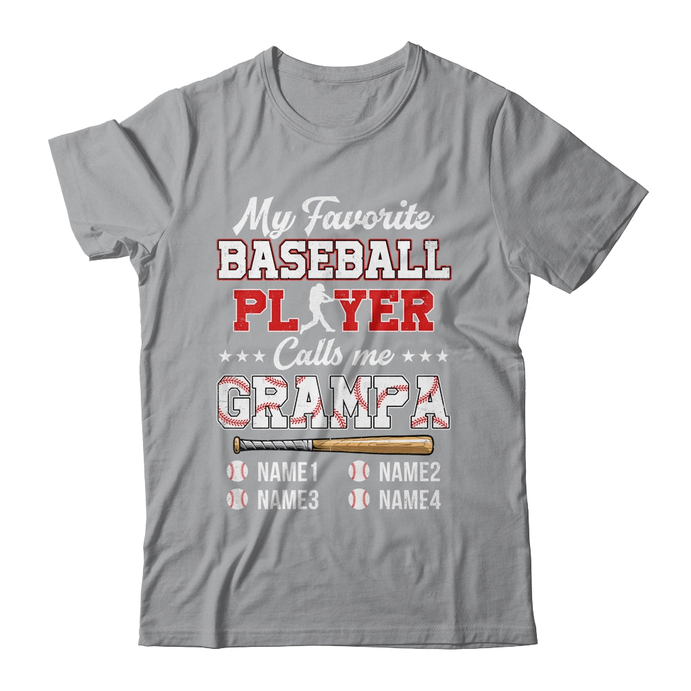 Personalized My Favorite Baseball Player Calls Me Grampa Custom Kids Name Fathers Day Birthday Christmas Shirt & Hoodie | siriusteestore