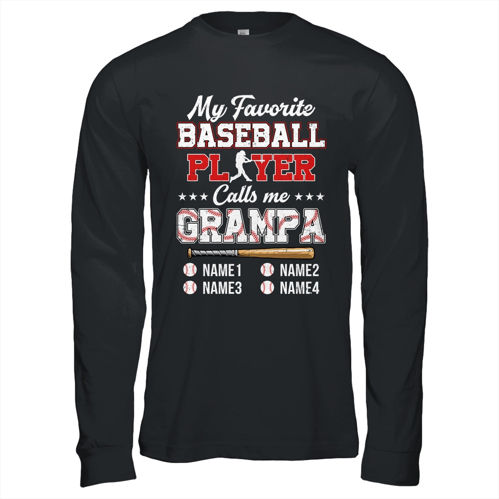 Personalized My Favorite Baseball Player Calls Me Grampa Custom Kids Name Fathers Day Birthday Christmas Shirt & Hoodie | siriusteestore