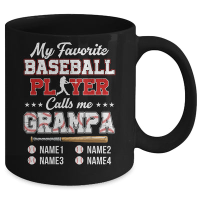 Personalized My Favorite Baseball Player Calls Me Grampa Custom Kids Name Fathers Day Birthday Christmas Mug | siriusteestore