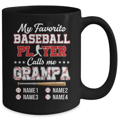 Personalized My Favorite Baseball Player Calls Me Grampa Custom Kids Name Fathers Day Birthday Christmas Mug | siriusteestore