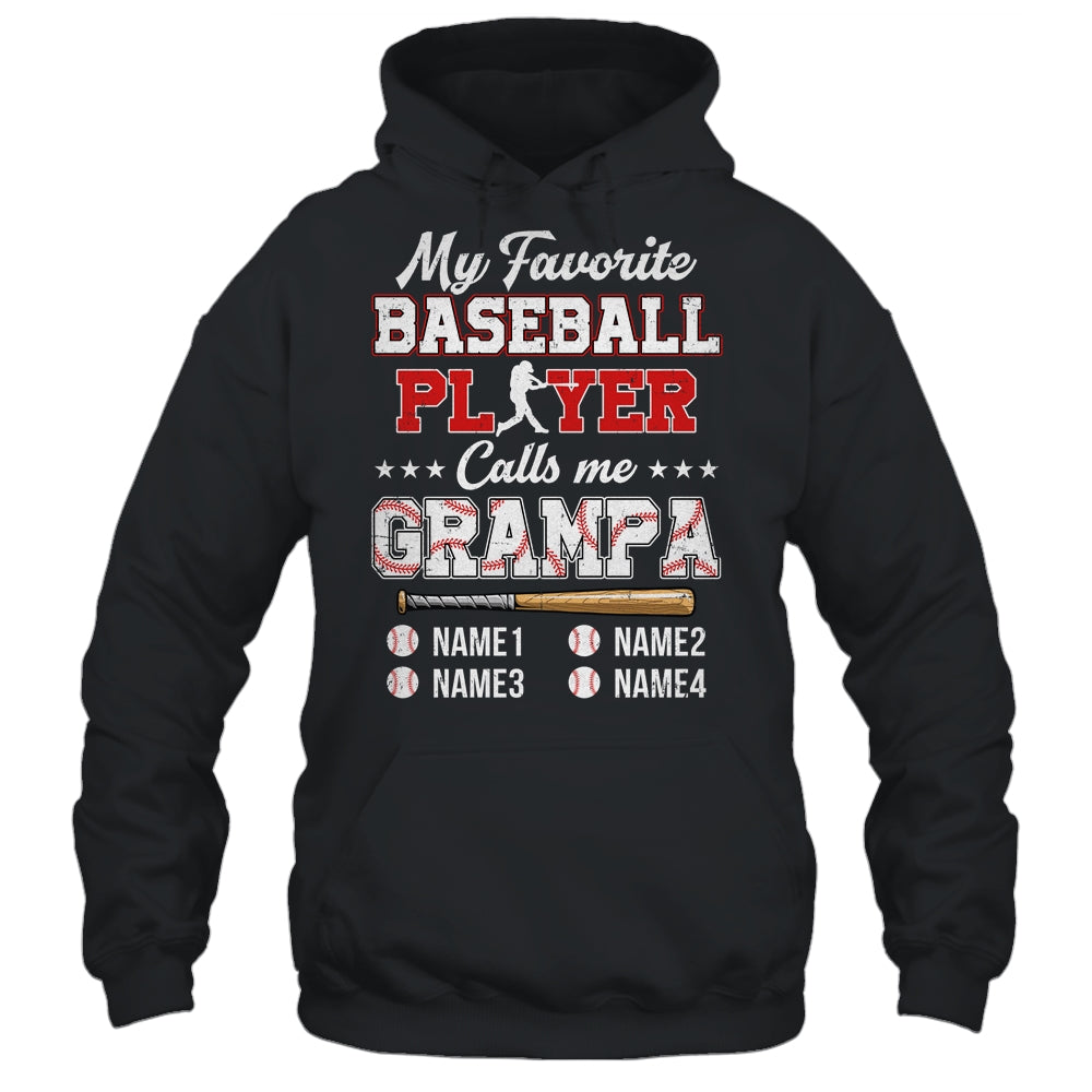 Personalized My Favorite Baseball Player Calls Me Grampa Custom Kids Name Fathers Day Birthday Christmas Shirt & Hoodie | siriusteestore