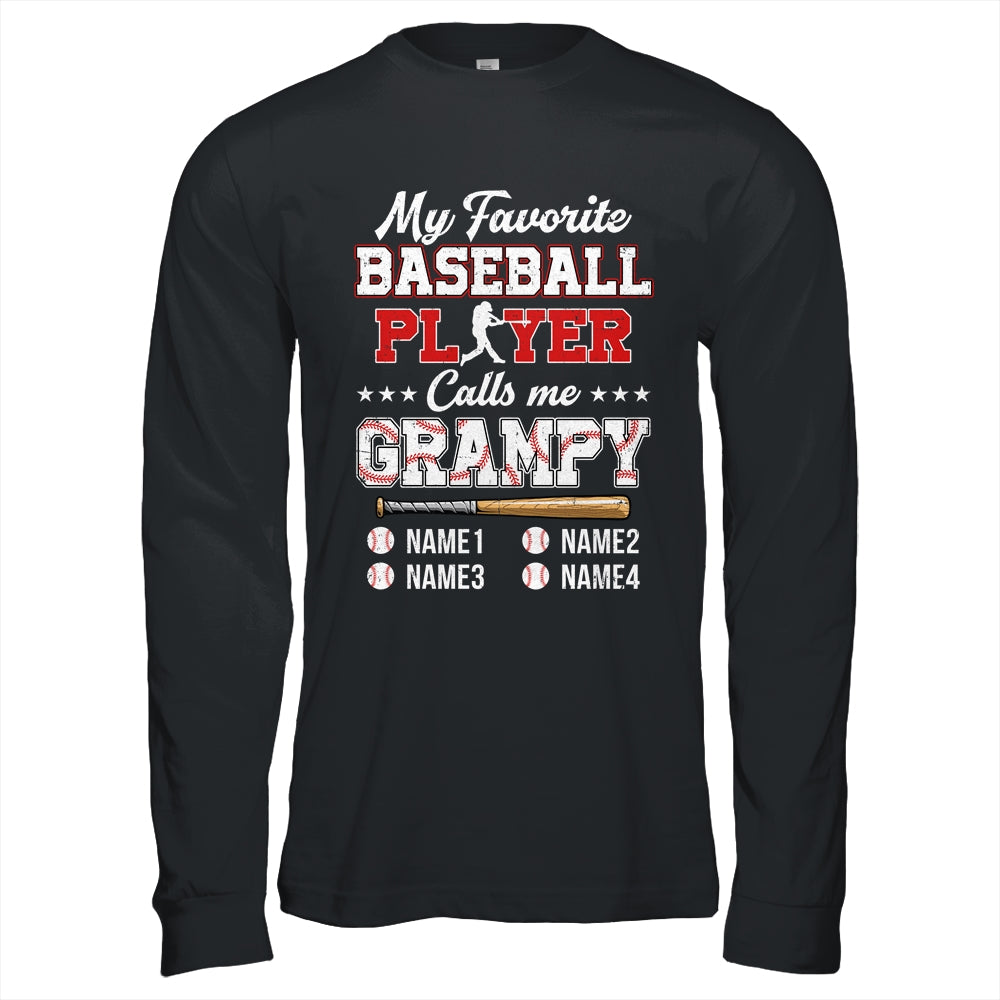 Personalized My Favorite Baseball Player Calls Me Grampy Custom Kids Name Fathers Day Birthday Christmas Shirt & Hoodie | siriusteestore