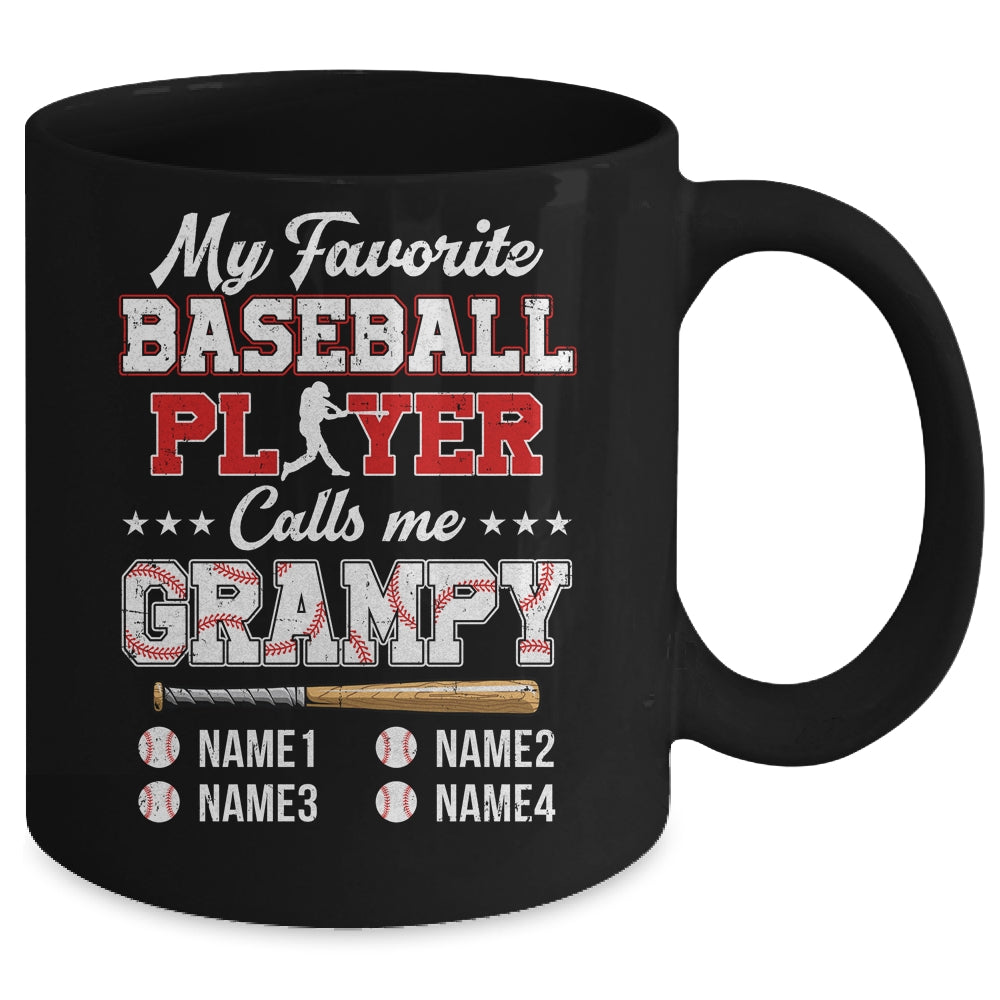 Personalized My Favorite Baseball Player Calls Me Grampy Custom Kids Name Fathers Day Birthday Christmas Mug | siriusteestore