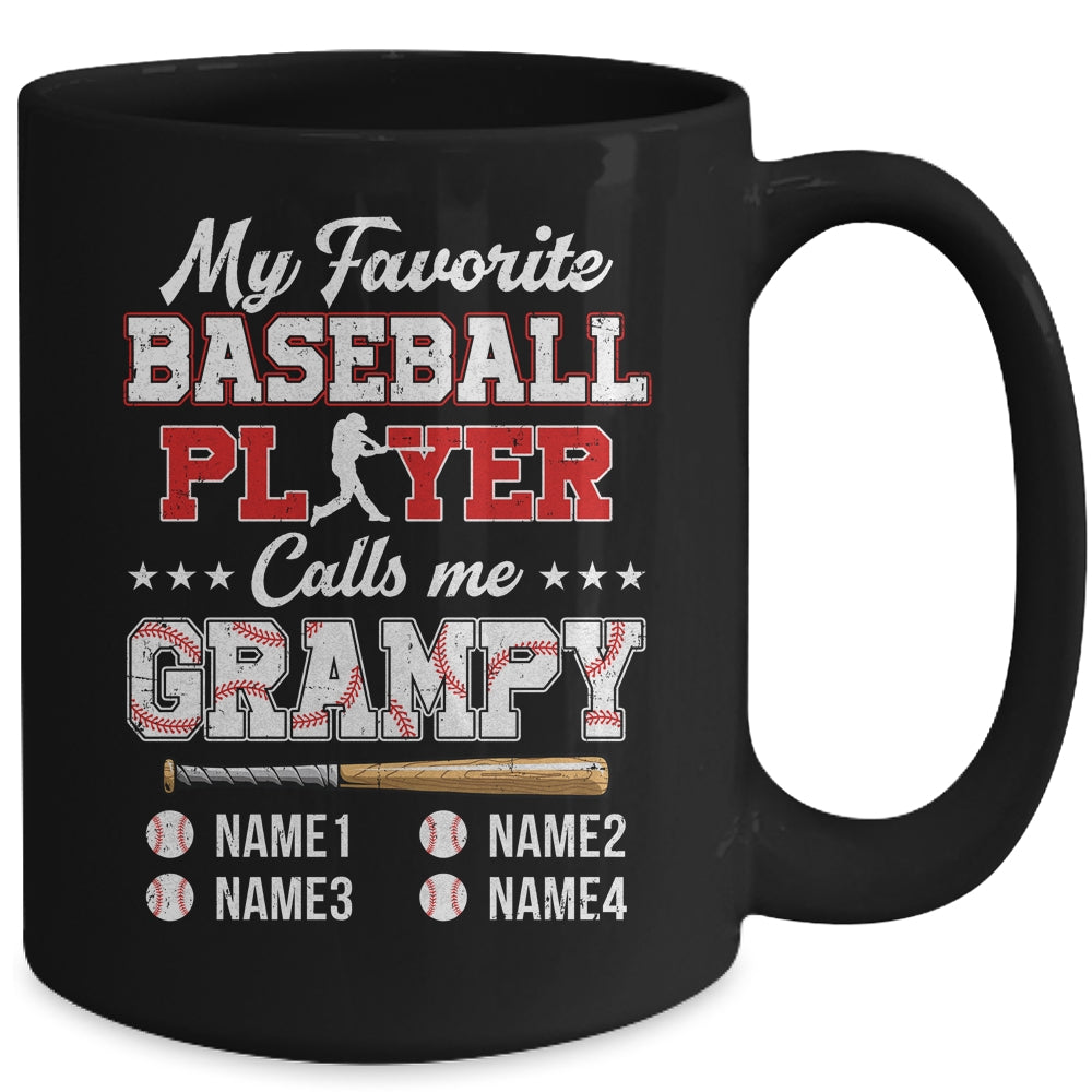 Personalized My Favorite Baseball Player Calls Me Grampy Custom Kids Name Fathers Day Birthday Christmas Mug | siriusteestore