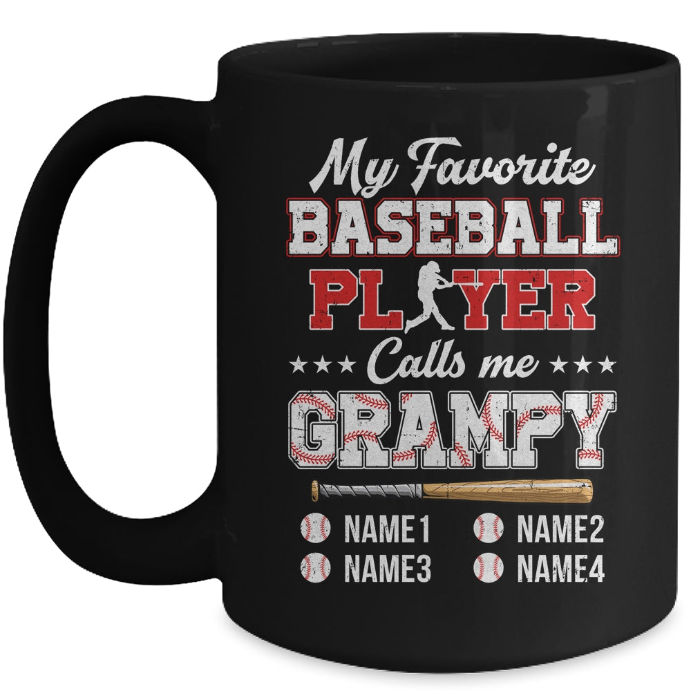Personalized My Favorite Baseball Player Calls Me Grampy Custom Kids Name Fathers Day Birthday Christmas Mug | siriusteestore