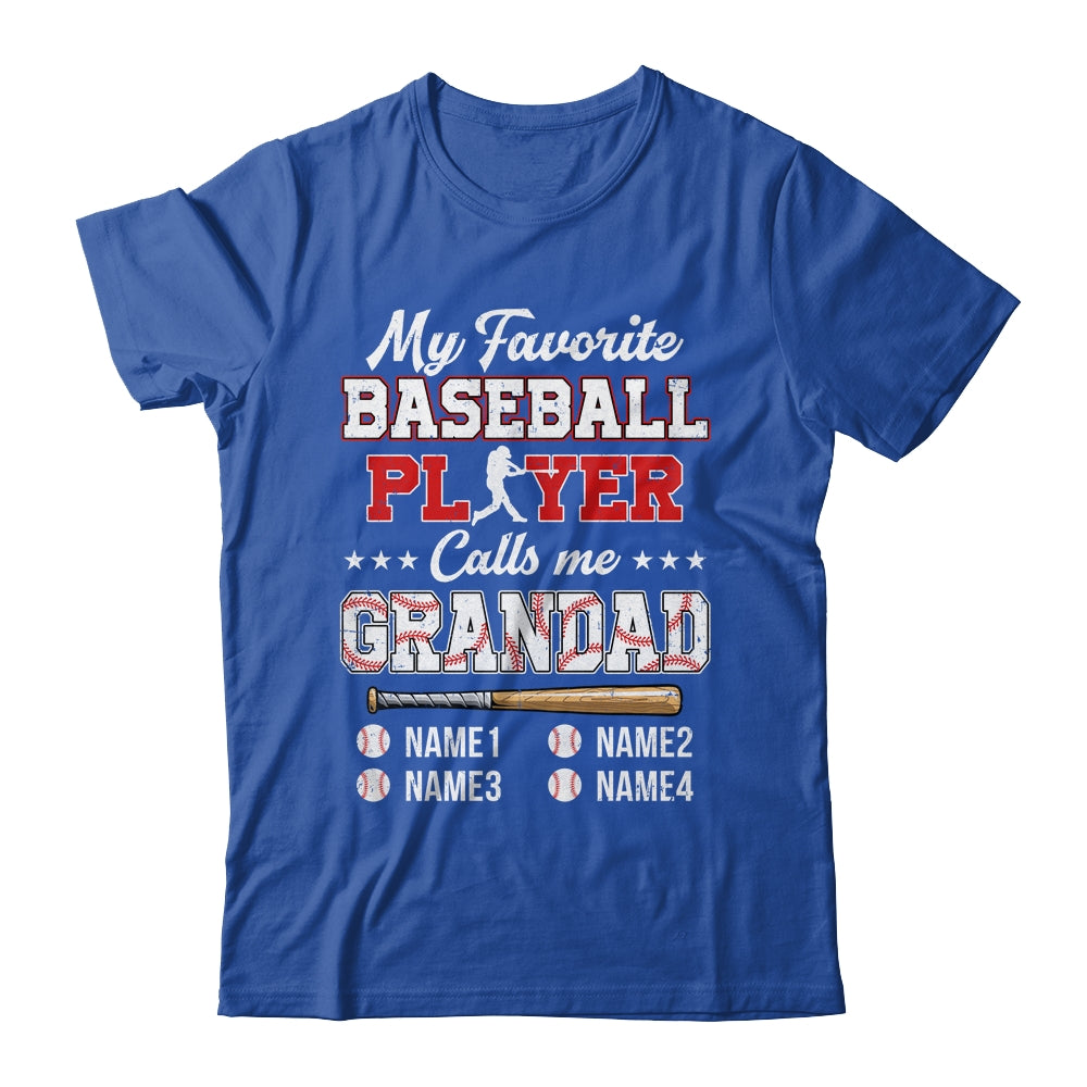 Personalized My Favorite Baseball Player Calls Me Grandad Custom Kids Name Fathers Day Birthday Christmas Shirt & Hoodie | siriusteestore