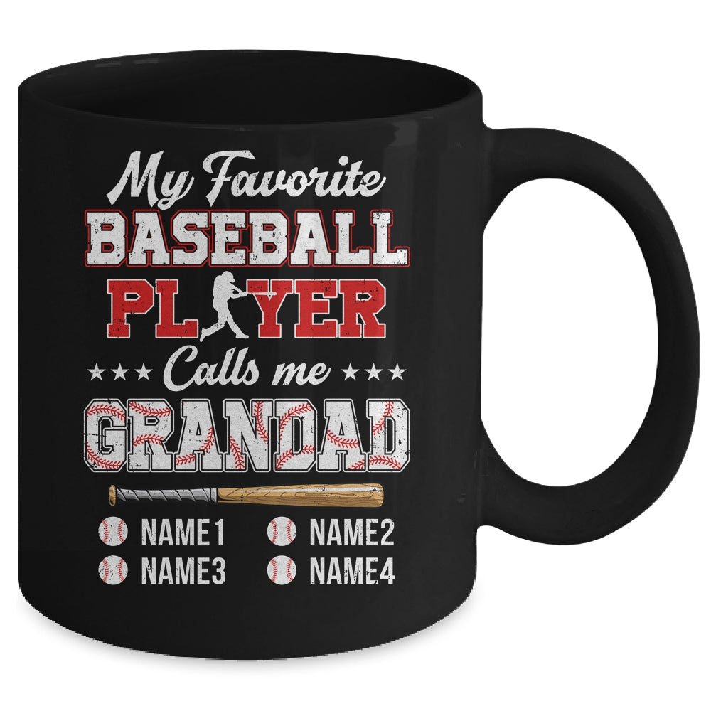 Personalized My Favorite Baseball Player Calls Me Grandad Custom Kids Name Fathers Day Birthday Christmas Mug | siriusteestore