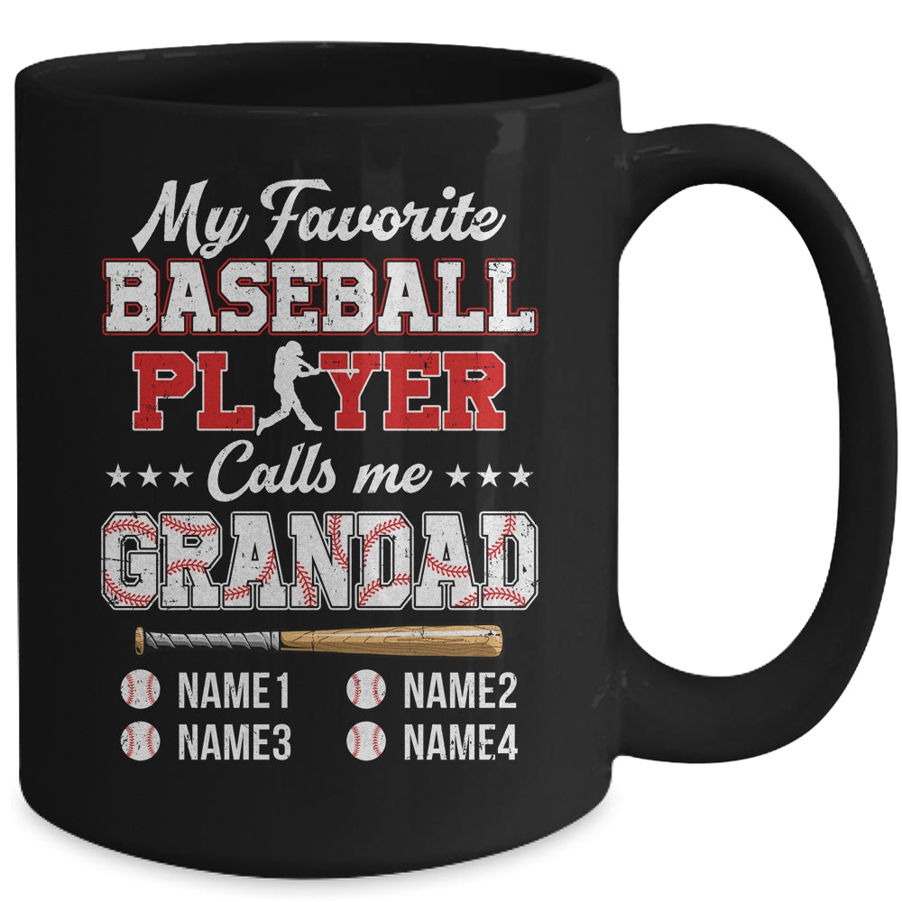 Personalized My Favorite Baseball Player Calls Me Grandad Custom Kids Name Fathers Day Birthday Christmas Mug | siriusteestore