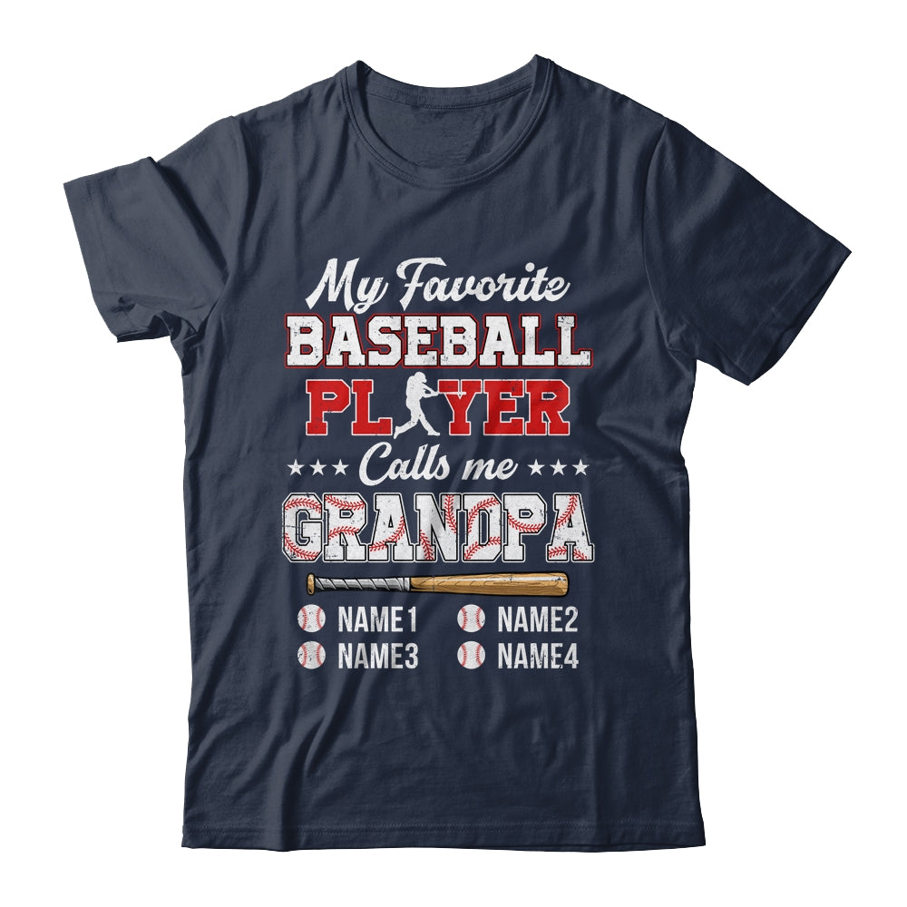 Personalized My Favorite Baseball Player Calls Me Grandpa Custom Kids Name Fathers Day Birthday Christmas Shirt & Hoodie | siriusteestore