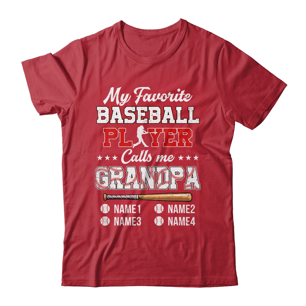 Personalized My Favorite Baseball Player Calls Me Grandpa Custom Kids Name Fathers Day Birthday Christmas Shirt & Hoodie | siriusteestore