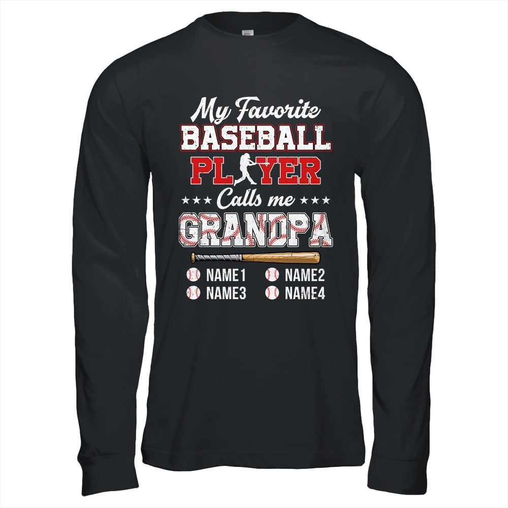 Personalized My Favorite Baseball Player Calls Me Grandpa Custom Kids Name Fathers Day Birthday Christmas Shirt & Hoodie | siriusteestore