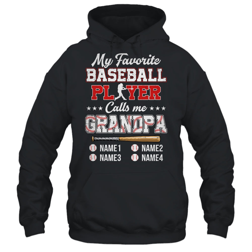Personalized My Favorite Baseball Player Calls Me Grandpa Custom Kids Name Fathers Day Birthday Christmas Shirt & Hoodie | siriusteestore