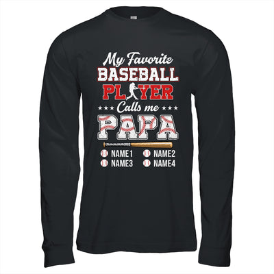 Personalized My Favorite Baseball Player Calls Me Papa Custom Kids Name Fathers Day Birthday Christmas Shirt & Hoodie | siriusteestore