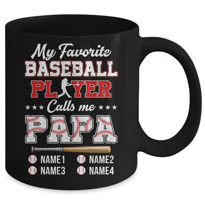 Personalized My Favorite Baseball Player Calls Me Papa Custom Kids Name Fathers Day Birthday Christmas Mug | siriusteestore