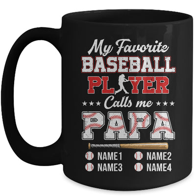 Personalized My Favorite Baseball Player Calls Me Papa Custom Kids Name Fathers Day Birthday Christmas Mug | siriusteestore