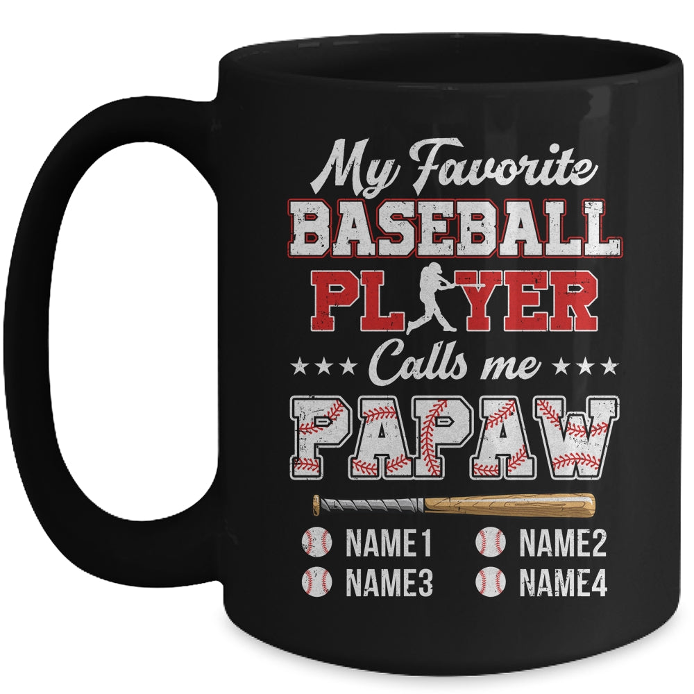 Personalized My Favorite Baseball Player Calls Me Papaw Custom Kids Name Fathers Day Birthday Christmas Mug | siriusteestore